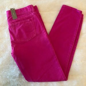 NWT! J. Crew Hot Pink Corduroy Skinny Pants - Size 26